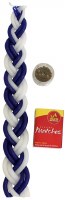 Havdallah Candle Set Blue and White Includes Spices and Matches 10"