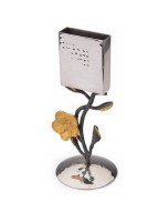 Classic Touch Havdalah Candle Holder Frangipani Black and Gold