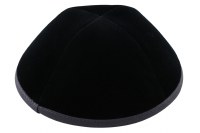 iKippah Black Velvet with Gray Rim Size 5