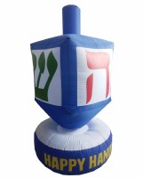 Inflatable Dreidel Decoration with LED Lights 6ft