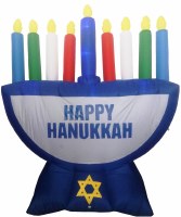 Inflatable Menorah Decoration with LED Lights 7ft