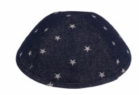 iKippah Dark Denim with Silver Stars Blue Size 2