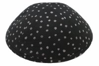 iKippah Black and Silver Glitter Dots Size 3