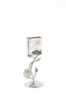 Classic Touch JSH09S Hammered Stainless Steel Havdalah Candle Holder Silver
