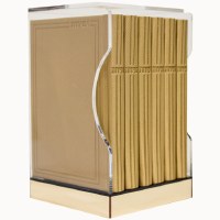 Zemiros Shabbos and Yom Tov 6 Leatherette Gold in a Lucite Holder