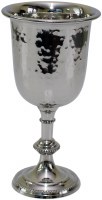 Kiddush Cup on Stem Hammered Nickel 6.5"