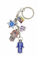 Key Chain Assorted Charms Multicolored with Stones