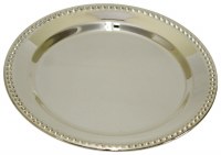 Kiddush Cup Tray Dotted Rim Design 4"