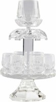 Karshi Crystal Kiddush Fountain on Foot with 6 Cups