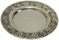 Kiddush Tray with Grapes and Leaves Design