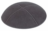 Dark Gray Suede Kippah Size Small