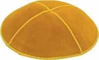 Gold Suede Kippah Medium