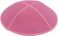 Hot Pink Suede Kippah Medium