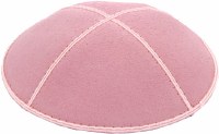 Light Pink Suede Kippah Medium