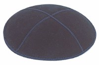 Navy Suede Kippah Medium