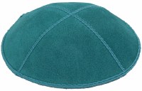 Teal Suede Kippah Medium