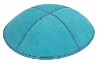 Turquoise Suede Kippah Medium