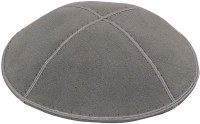 Medium Grey Suede Kippah Small