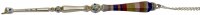 Yad Torah Pointer and Chain Striped Handle Design Accentuated with Stones
