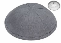 Kippah Gray Linen 6 Part One Size Fits All