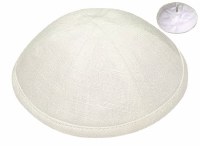 Kippah Off White Linen 6 Part One Size Fits All