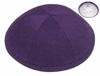 Kippah Purple Linen 6 Part One Size Fits All
