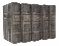 Artscroll Hebrew English Machzorim: 5 Volume Pocket Slipcased Set - Ashkenaz - Graystone Faux Leather