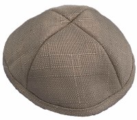 Kippah Tan Linen 16cm