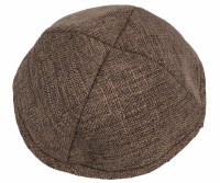 Kippah Brown Linen 16cm