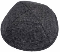 Kippah Dark Gray Linen 16cm