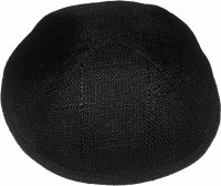 Kippah Black Linen 16cm
