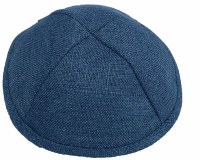 Kippah Blue Linen 16cm
