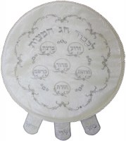 Matzah Cover Brocade Round With Heavy Plastic