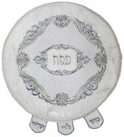 Matzah Cover Brocade Round with Heavy Plastic