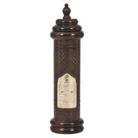 Megillah Case Tower Gold Plakata Light Brown Leather Fits a 10.5" Megillah