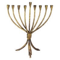 Art Deco Golden Candle Menorah