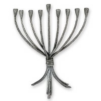 Art Deco Silver Candle Menorah