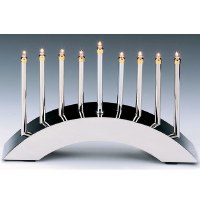 Electric Menorah Low Voltage Silvertone Contemporary
