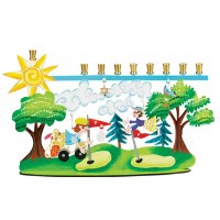 Resin Candle Menorah Golf Theme