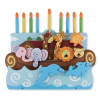 Noah's Ark Wooden Menorah