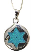 Silver & Opal Star Of David Necklace #MJB0014