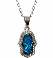 Silver Hamsa Necklace #MJB0465
