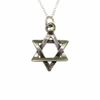 Silver Star of David Necklace #MJB1106CC