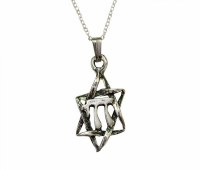 Silver Star of David Necklace #MJB1141CC