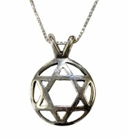 Silver Star of David Necklace #MJB1618BC