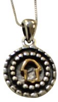 Silver Hamsa Necklace With Gold Plating #MJB1927