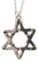 Silver Star Of David Necklace #MJB5032