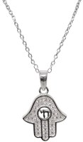 Silver Chamsa Necklace With Stones #MJB5079