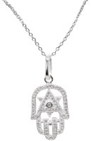Silver Chamsa Necklace With Stones #MJB5081