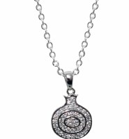 Silver Pomegranate With White Micro Stones Chain